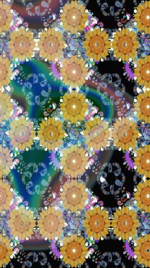 Çiçek mavisi eskiz deseni. Raster çiçek izi. Klasik taslak çizimi. Raster Yumuşak kumaş deseni.