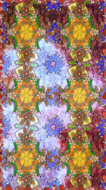 Raster illüstrasyonu. Ultraviyole kumaş deseni. Organik motif arka planı. Çizim deseni.