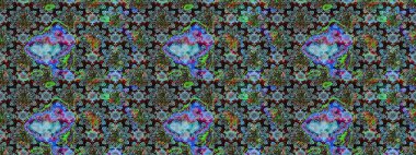 Vadinin mavi renkli çiçekleri. Raster çiçek desenleri çiziyor..