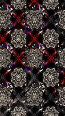 Kızılderili desenli desenli desenli şal deseni. Etnik Mandala süsü. Raster Henna dövme stili. Tekstil, tebrik kartı, boyama kitabı, telefon kılıfı baskısı için kullanılabilir.