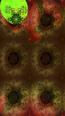 Süslü kumaş deseni. Düz Çiçek Elementleri Tasarımı. Raster illüstrasyonundaki çiçek desenli çizim. Renkli Bahar Teması çizim şablonu.