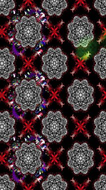 Çiçekli karalama şeklinde Raster çiçek deseni. Yumuşak, bahar çiçekli arka plan. Siyah renkte çiçekler.