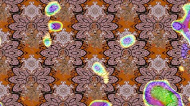 Vadinin çiçekleri kahverengi renklerde. Çiçeksel çizim kalıbının çizimi.