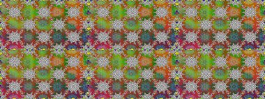 Kahverengi ve gri renklerde karalamalı çiçeklerle kusursuz çiçek deseni. Raster illüstrasyonu.