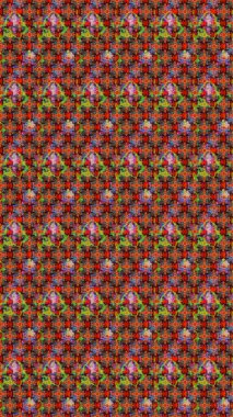 Kırmızı renkte çiçekler. Raster illüstrasyonu. Raster illüstrasyonu. Asya tekstil tarzında. Çiçek desenini çiz.