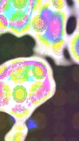 Küçük çiçekte güzel bir desen. Moda baskıları için zarif bir şablon. Küçük renkli çiçekler. Motley illüstrasyonu. Kahverengi çiçekli bahar çiçekleri.