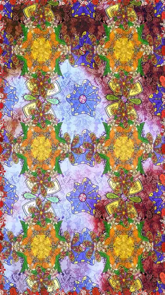 Raster illüstrasyonu. Ultraviyole kumaş deseni. Organik motif arka planı. Çizim deseni.