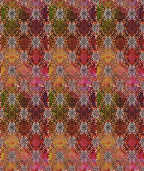 Çiçekli kusursuz retro desen. Kahverengi ve nötr renklerde çiçekler. Renkli Yaz Temalı Kusursuz Arkaplan. Düz Çiçek Elementleri Tasarımı.