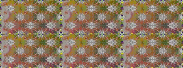 Sevimli çiçek raster deseni. Renkli Bahar Temalı Kusursuz Arkaplan. Kahverengi ve gri renkli çiçekler. Düz Çiçek Elementleri Tasarımı.