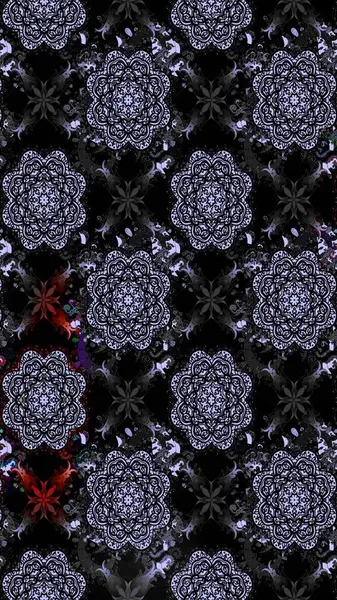 Siyah renkli etnik çiçeklerle süslenmiş zarif bir eskiz şekli. Raster Çiçek İllüstrasyonu güzel tekstil..