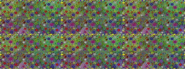 Raster düz çiçekleri pürüzsüz desen. Yeşil ve gri renkli çiçekler. Tasarım hediye paketi, tebrik kartları, posterler ve afiş tasarımı.