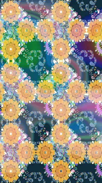 Çiçek arkaplanlı soyut zarafet eskiz deseni. Raster Güzel kumaş deseni.