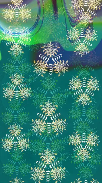 Çiçek desenli çizim. Düz Çiçek Elementleri Tasarımı. Mavi renkli çiçekler. Raster illüstrasyonu. Asya tekstil tarzında. Renkli Bahar Teması çizim şablonu.