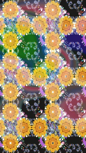 Çiçek arkaplan. Çizim raster deseni. Güzel kumaş deseni.