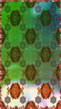 Tekstil, tebrik kartı, boyama kitabı, telefon kılıfı baskısı için kullanılabilir. Kızılderili desenli desenli desenli şal deseni. Etnik Mandala süsü. Raster Henna dövme stili.