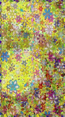 Doğa. Raster deseni. - sarı ve tarafsız çiçekler. Çiçek kompozisyonu. Çiçek kolajı. Çiçek arkaplan. Küçük çiçekte güzel desen var..