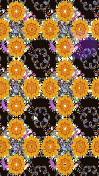 Çiçek buketleriyle klasik bir eskiz şekli. Raster illüstrasyonu. Gri renklerde.