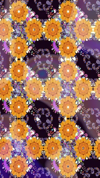 Zarif, parlak ve turuncu çiçek desenli tasarım. Sabıka fotoğraflarında, bebek kıyafetlerinde, duvar kâğıtlarında, paket kutularında falan kullanılabilir. Raster..