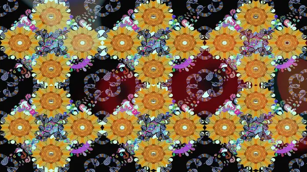 Gömlek baskısı için çiçek boyası. Sarı renkli çiçekler. Çiçek eskiz kalıbı geçmişi.