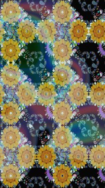 Klasik çiçekler. El çizimi, soyut ve süslü elementler. Yaz çiçekleri teması. Tarafsız renkler. Suluboya resim taklit Raster illüstrasyonu.