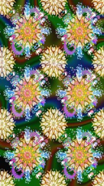 Yeşil renkte manzaralı çiçek deseni. Çiçek kompozisyonu, el boyası, hassas şablon. Üst manzara, yumuşak stil. Sevgililer günü ve tebrik kartı konsepti için şık bir davet.