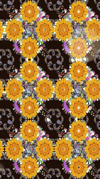 Küçük çiçekteki sevimli çiçek deseni. Sarı renkte çiçekler.