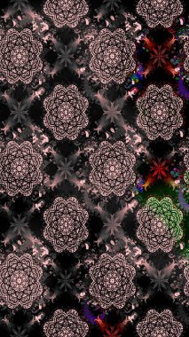 Çiçekli karalama şeklinde Raster çiçek deseni. Nazikçe, güzel çiçek arkaplanı. Siyah renkte çiçekler.