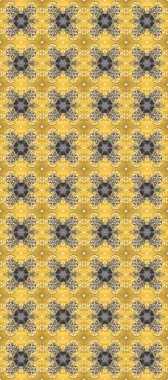 Çiçek süsü kumaş deseni, cam, çiçek desenli metal sarı, bej ve gri renklerde altın elementler. Klasik raster altın pürüzsüz desen.