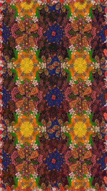 Raster suluboya çiçek deseni, narin çiçekler, kahverengi çiçekler, tebrik kartı şablonu. Güzel kumaş deseni.