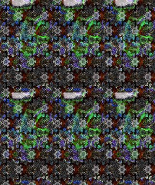 Küçük çiçekli yay deseni çiz. Suluboya stilinde gri renkte. Raster illüstrasyonu.