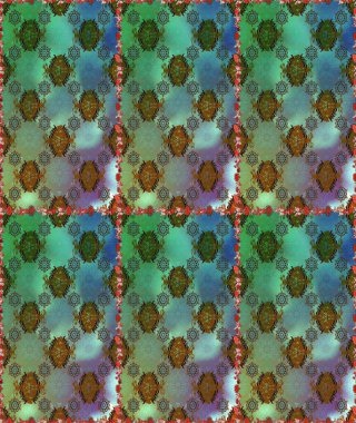 Çiçek deseni. Düz Çiçek Elementleri Tasarımı. Renkli Bahar Temalı Kusursuz Arkaplan. Raster illüstrasyonu. Kusursuz Chichi kumaş deseni..