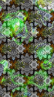 Düz Çiçek Elementleri Tasarımı. Çiçeksel fantezi tasarımı ve parlak bir arka plan çizimi. Renkli Bahar Teması çizim şablonu.