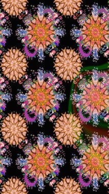 Güzel eskiz şekli. Raster çiçekli arka plan. Yazdır. Güzel kumaş deseni. Renkli Yaz Temalı eskiz kalıbı. Düz Çiçek Elementleri Tasarımı.