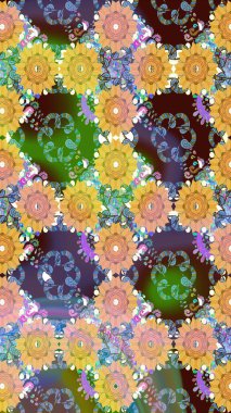 Küçük bir çiçekte eskiz deseni. Hoş bir çiçek geçmişi var. Güzel kumaş deseni. Raster illüstrasyonu.