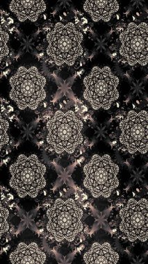 Küçük çiçekteki sevimli çiçek deseni. Siyah renkli çiçekler. Raster illüstrasyonu.