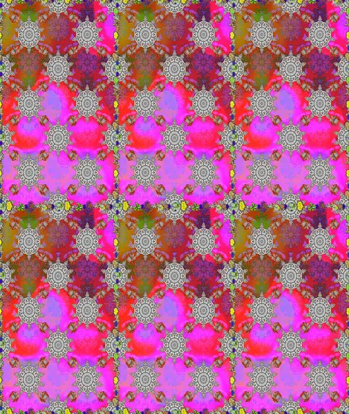 Şirin çiçek elementleri. Düz Çiçek Elementleri Tasarımı. Renkli Bahar Temalı Kusursuz Arkaplan. Raster illüstrasyonu. Kusursuz desenli. Moda desenli..