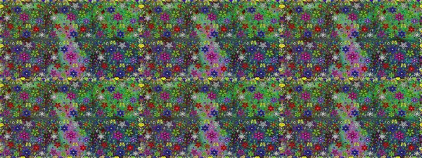 Çiçekler suluboya tarzında yeşil renkte. Raster illüstrasyonunda çiçek deseni çizimi.