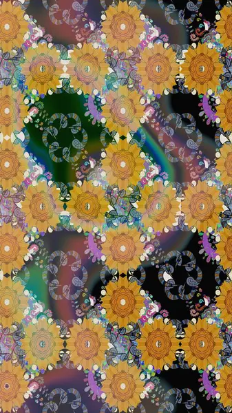 Çiçekli bahar çiçekleri. Küçük çiçekte güzel bir desen. Küçük renkli çiçekler. Moda baskıları için zarif bir şablon. Motley illüstrasyonu.