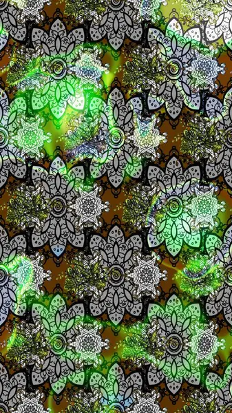 Düz Çiçek Elementleri Tasarımı. Çiçeksel fantezi tasarımı ve parlak bir arka plan çizimi. Renkli Bahar Teması çizim şablonu.