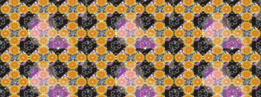 Suluboya, elle çizilmiş. Raster illüstrasyonu. Sarı yapraklı yabani çiçekler. Taslak arkaplan deseni.