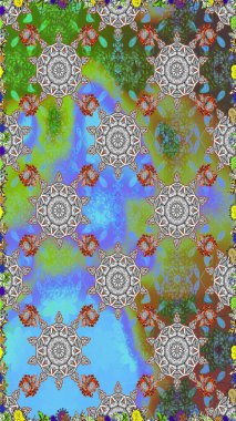 Yumuşak, bahar çiçekli arka plan. Gri ve yeşil renkli çiçekler. Raster çiçek desenli ve çiçekli..