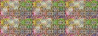 Çiçekler, yaprakları ile halk tarzında Dikişsiz çiçek deseni. Raster Illustration. El çizilmiş.