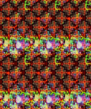 Kahverengi renkli bitkilerden oluşan parlak çiçekli çizim deseni.