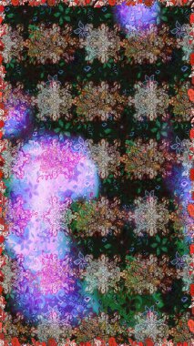 Gri ve kahverengi renkli çiçekler. Kumaş desenli papatya çiçekleri ayrıntıları.