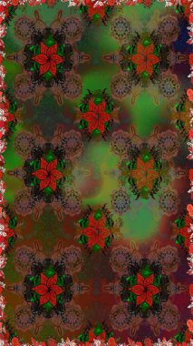 Etnik Mandala süsü. Raster Henna dövme stili. Kızılderili desenli desenli desenli şal deseni. Tekstil, tebrik kartı, boyama kitabı, telefon kılıfı baskısı için kullanılabilir.