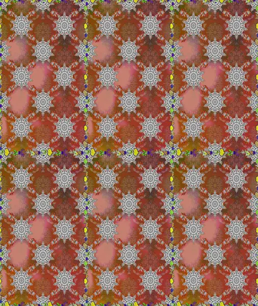 Tatil havası. Raster dikişsiz şirin çiçek deseni. Kahverengi renkli çiçekler. Bahar mevsimi. Nazik romantik baskı.