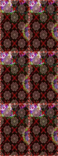 Raster illüstrasyonunda kusursuz çiçek deseni. Siyah ve kahverengi renkte çiçekler.