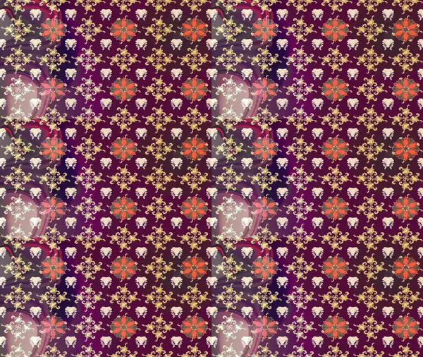 Güzel kumaş deseni. Bahar çiçekleriyle güzel bir çiçek deseni çizmişsin. Raster illüstrasyonu.