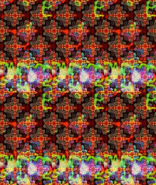 Kahverengi renkli bitkilerden oluşan parlak çiçekli çizim deseni.