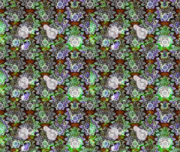 Çizgi çizimi kalıbı. Şirin çiçekler. Raster Moda kumaş deseni.